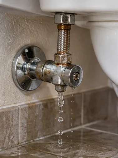 Toilet Leak Repair Toilet water connection inspected for leakage