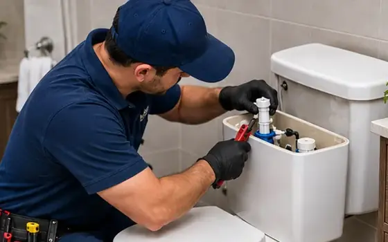 AI-generated visual example for toilet flush repair in rosemead, ca